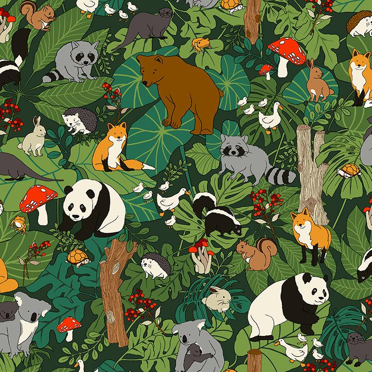Download Paintbrush Studios Menagerie Animals In Trees Multi 120 99700bay Quilts
