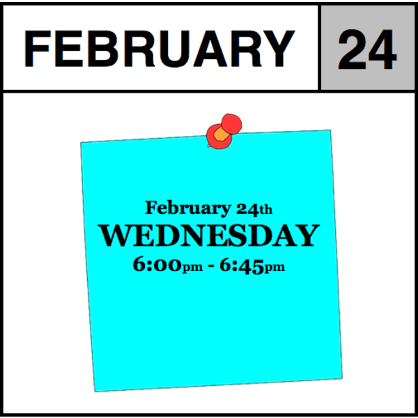 Appointments Appointment - February 24th - Wednesday (6:00pm-6:45pm)