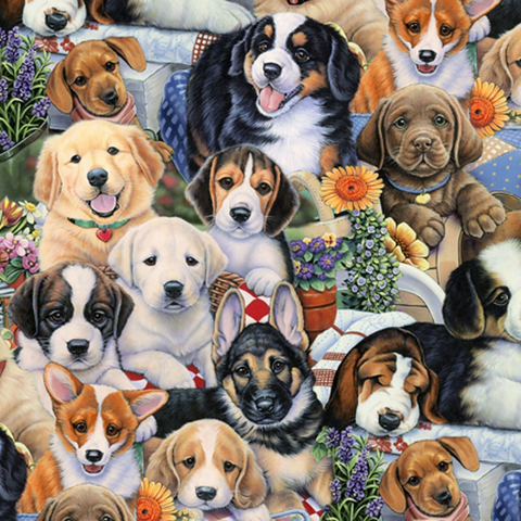 CP - Animal Love / Garden Puppies / Digital Print / DATAL-3167-6C-1