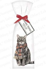 Cat w/Burberry Scarf Towel Set