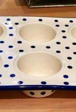 Muffin Pan - Blue/White Dots