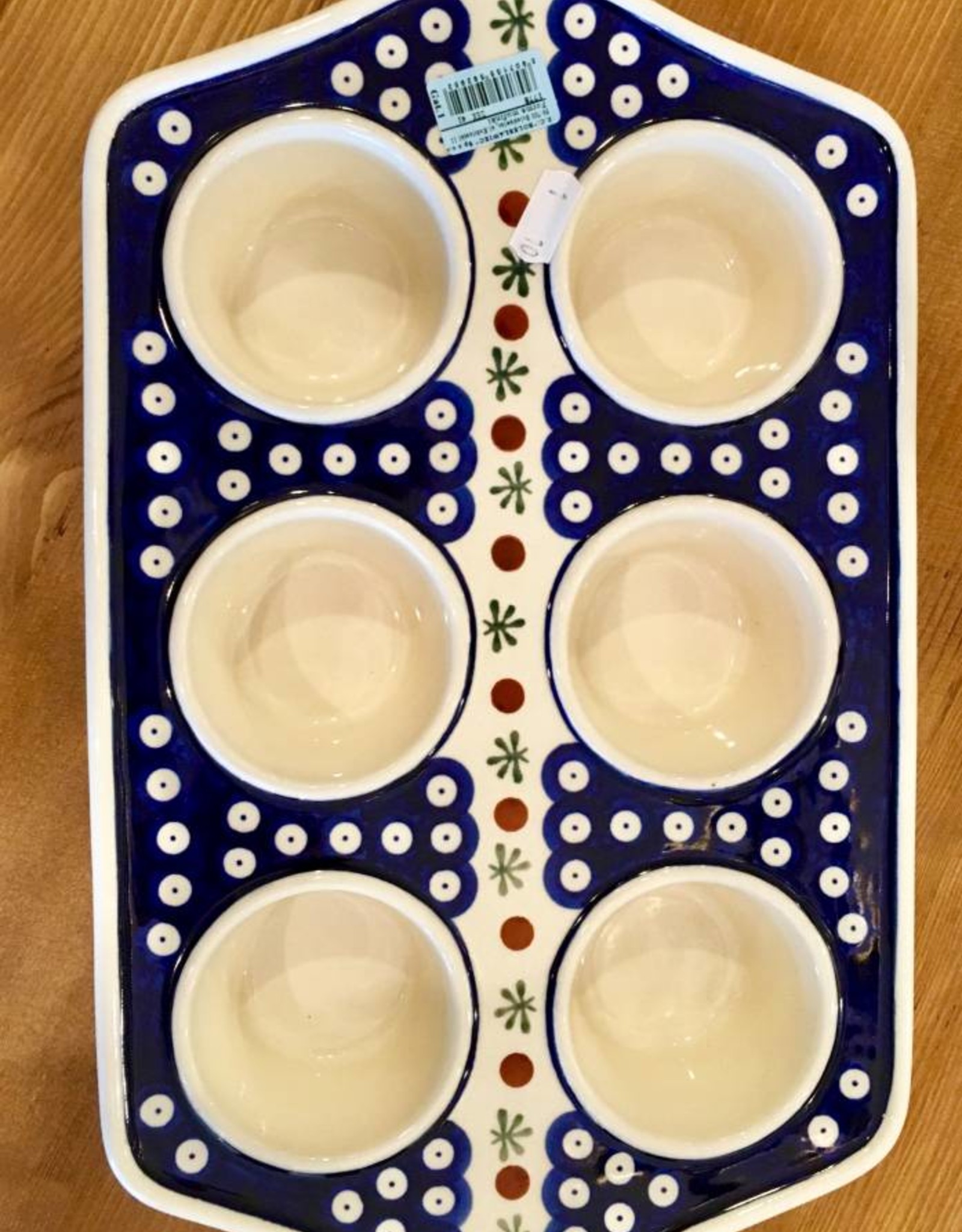 11 Muffin Pan - Sunburst Daisies — Polish Pottery House