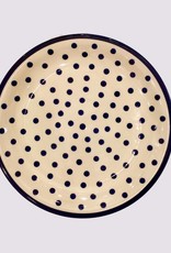 Dinner Plate - Dots w/Blue Rim