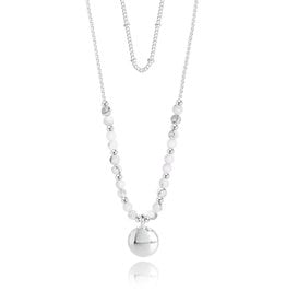Katie Loxton KLSS - Karma Necklace - Silver with Howlite Stones Adjustable