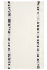 Charvet Editions Charvet Editions - White/Black Bon Appetit Tea towel 18"x30"