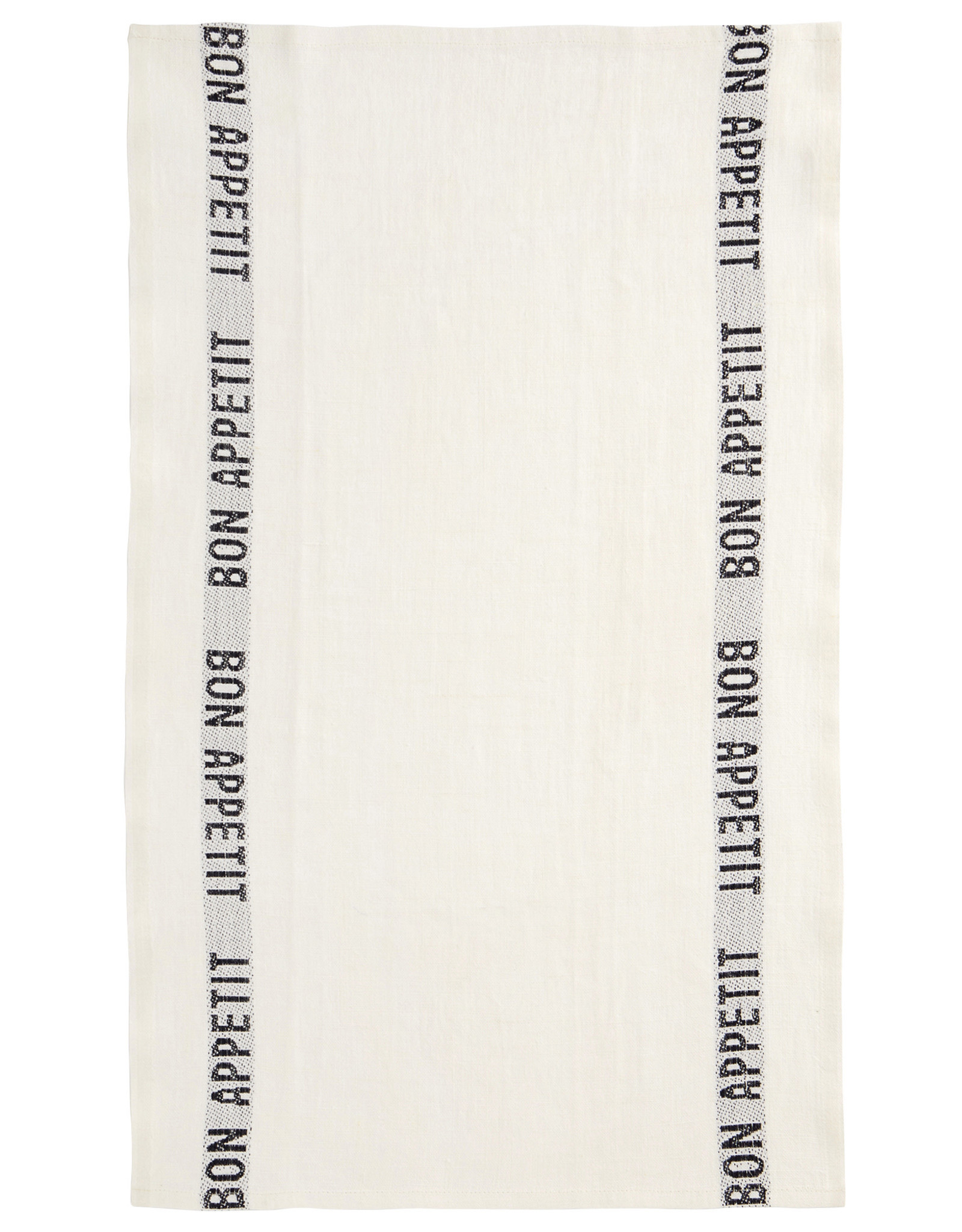 Charvet Editions Charvet Editions - White/Black Bon Appetit Tea towel 18"x30"