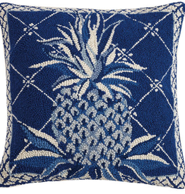 Blue Pineapple Hook Pillow - 18" x 18"
