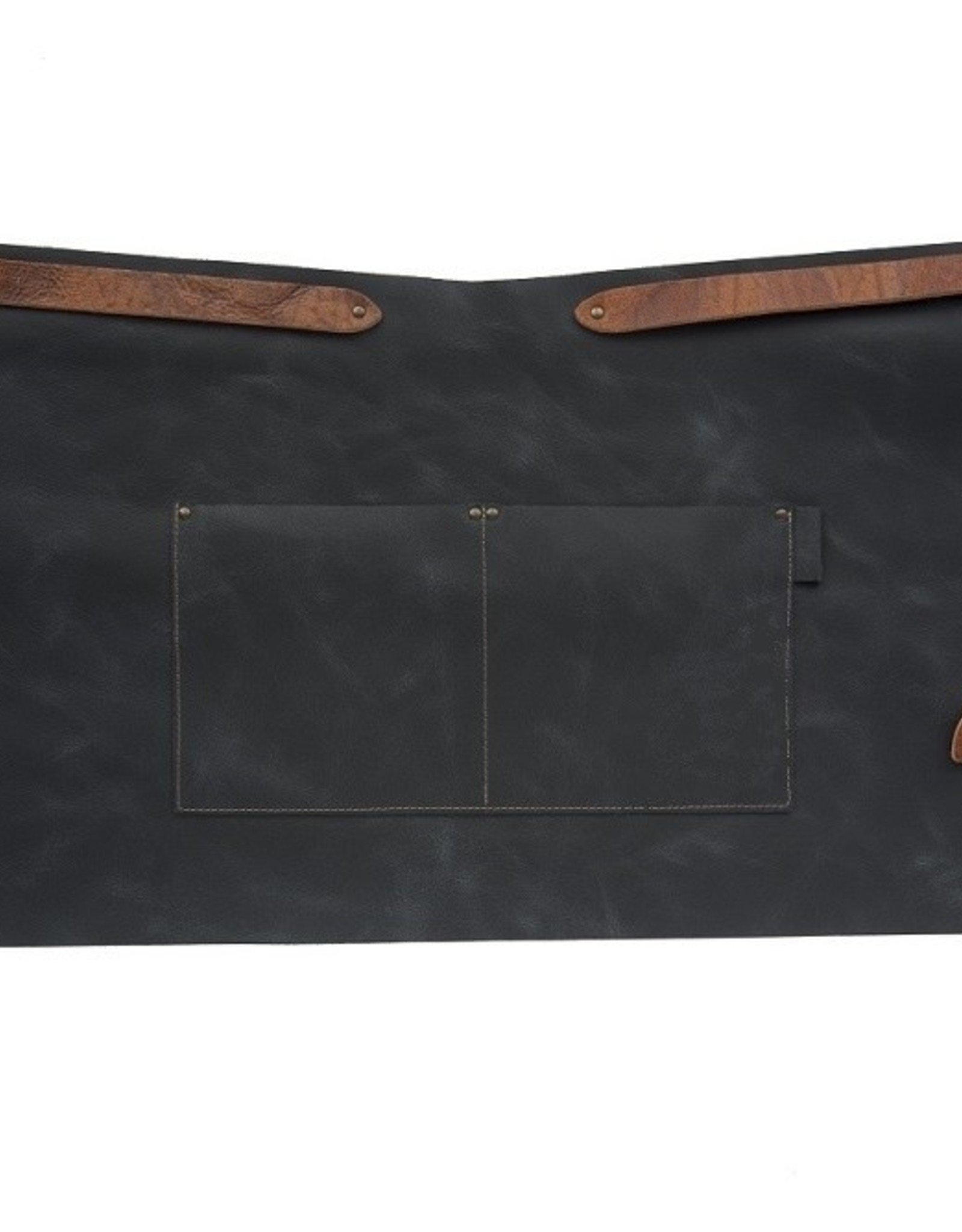 Black - Crafted Leather Vintage Half Apron