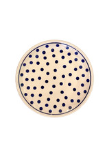 Salad Plate - White/Blue Dots White Rim
