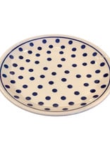 Salad Plate - White/Blue Dots White Rim