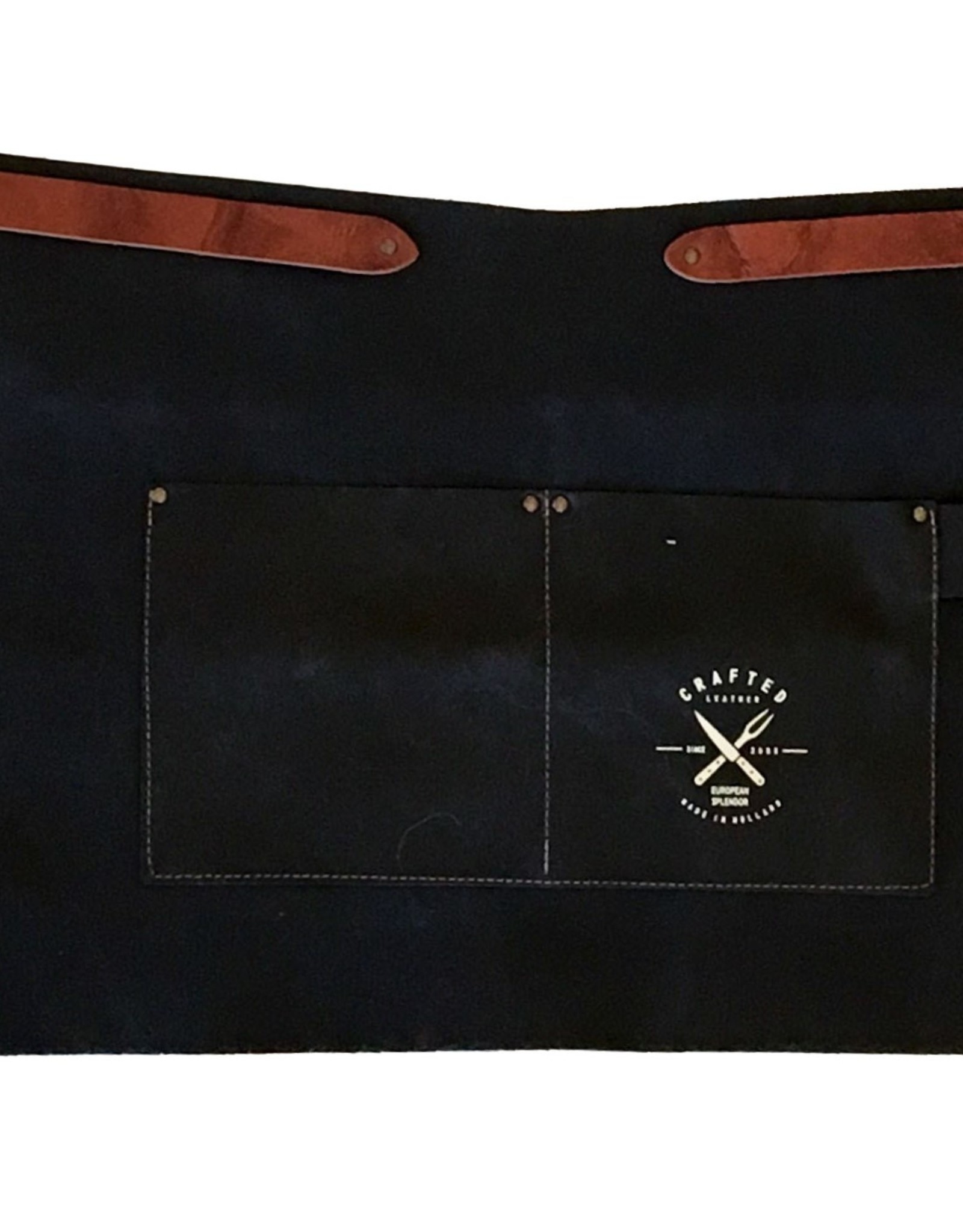 Black - Crafted Leather Vintage Half Apron