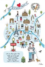 Paris Map Dish Towel