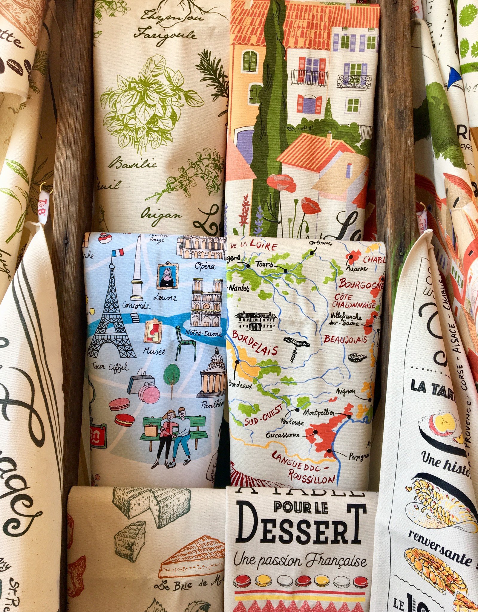 French Wine Map Dish Towel