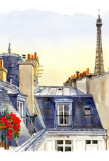 La Tour Eiffel Vue Des Toits de la Rue Greuze Greeting Card - 6" x 6"