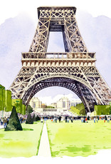 La Tour Eiffel Vue du Champ de Mars Greeting Card - 6" X 6"