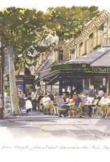 Le Cafe des Deux Magots Greeting Card - 6" x 6"