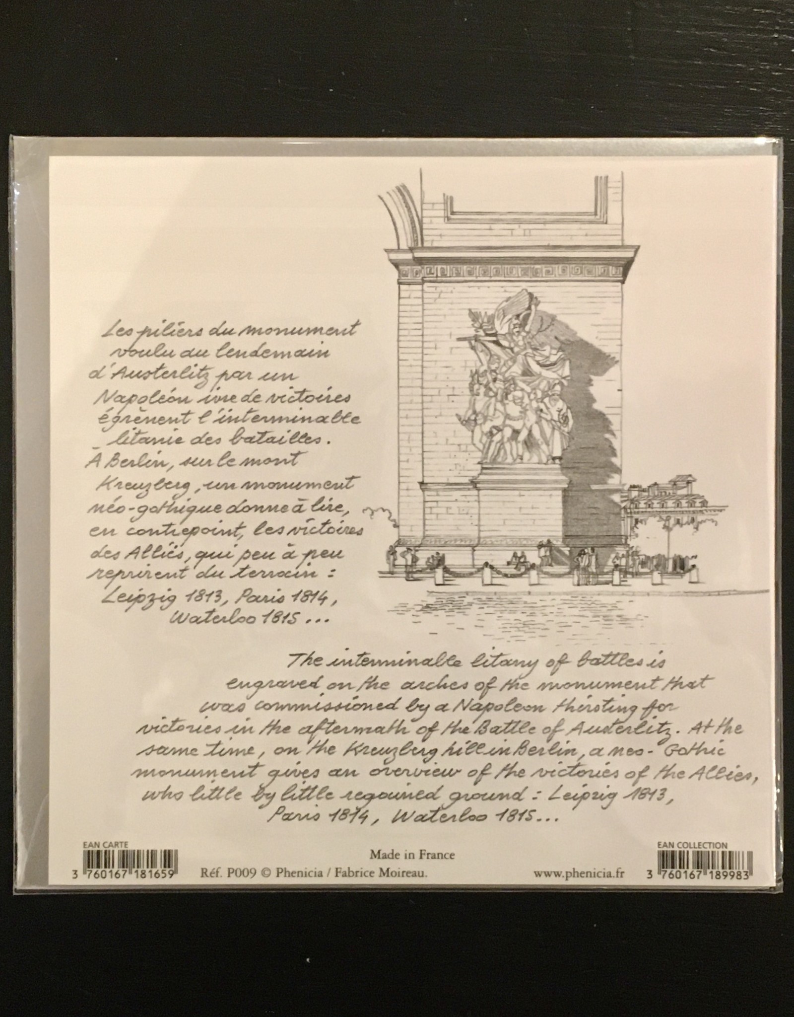 L'Arc de Triomphe Greeting Card - 6" x 6"