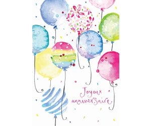 Festive Joyeux Anniversaire Balloons Greeting Card European Splendor