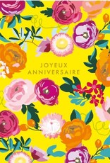 Joyeux Anniversaire Yellow Flowers Greeting Card