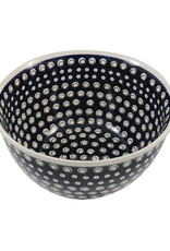 Polish Pottery Large Serving Bowl - Blue/Green/Dots