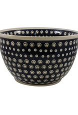 Polish Pottery Large Serving Bowl - Blue/Green/Dots