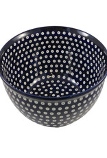 Large Serving Bowl (2) - White dots (Blue Rim)