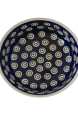Polish Pottery Bowl - Peacock Pattern