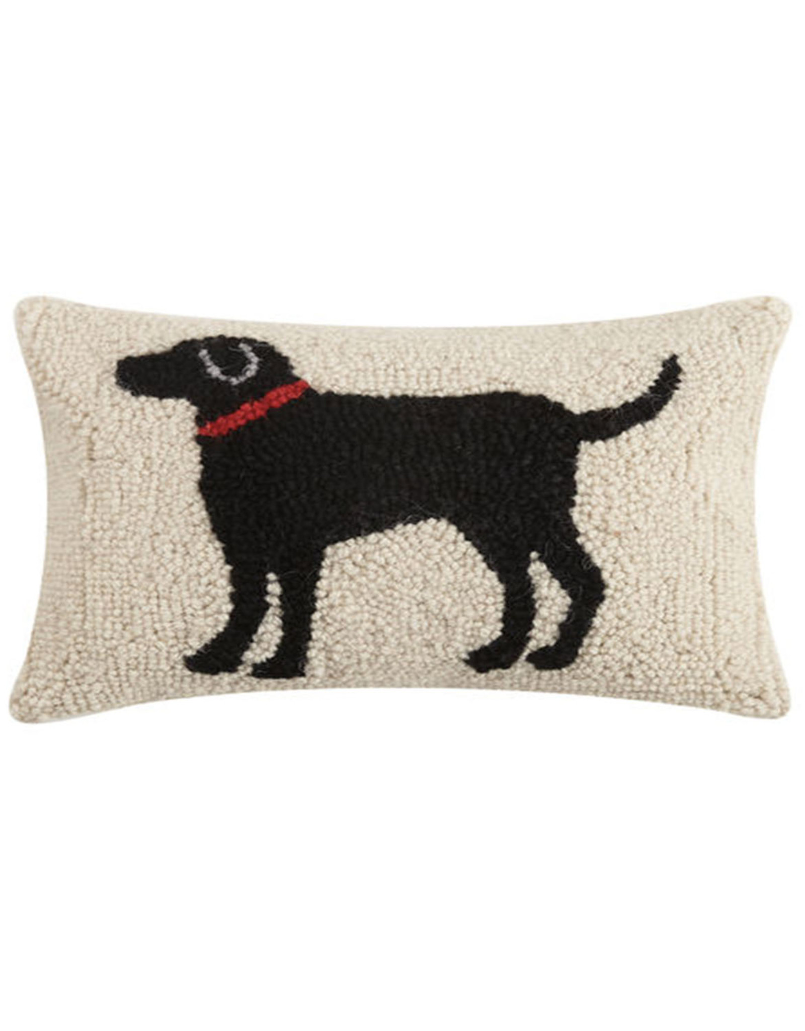 Black Dog Hook Pillow - 8" x 12"