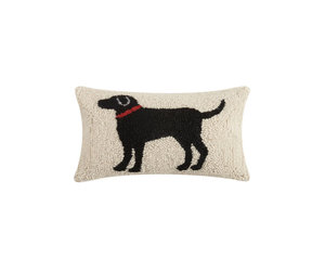 Black lab pillows hooked deals
