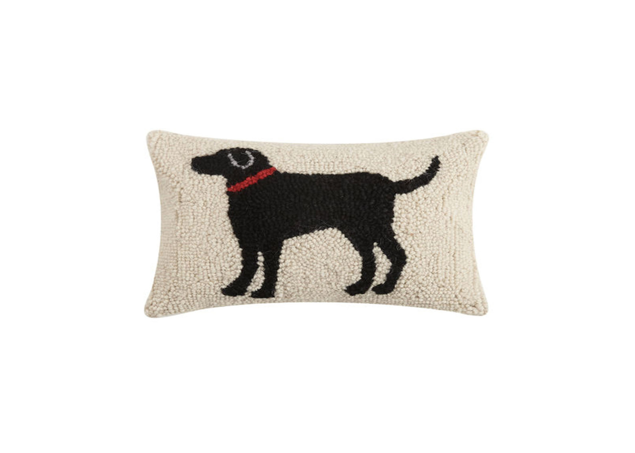 Adorable Black Dog Hook Pillow 8 x 12. JUST CHARMING European Splendor