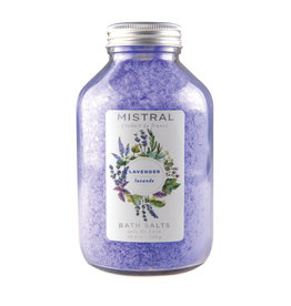 LavenderBath Salts - 22.9 oz Glass Bottle - Mistral Classic Collection