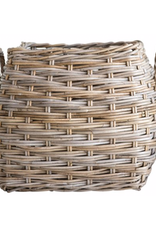 Square Natural Rattan Basket w/Handles -16" Square x 16"H