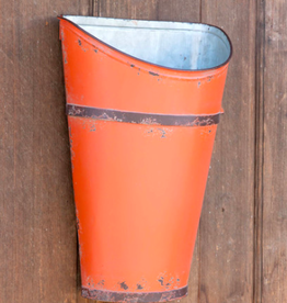 Tractor Orange Metal Wall Basket - 12" x 7" x 17.25"