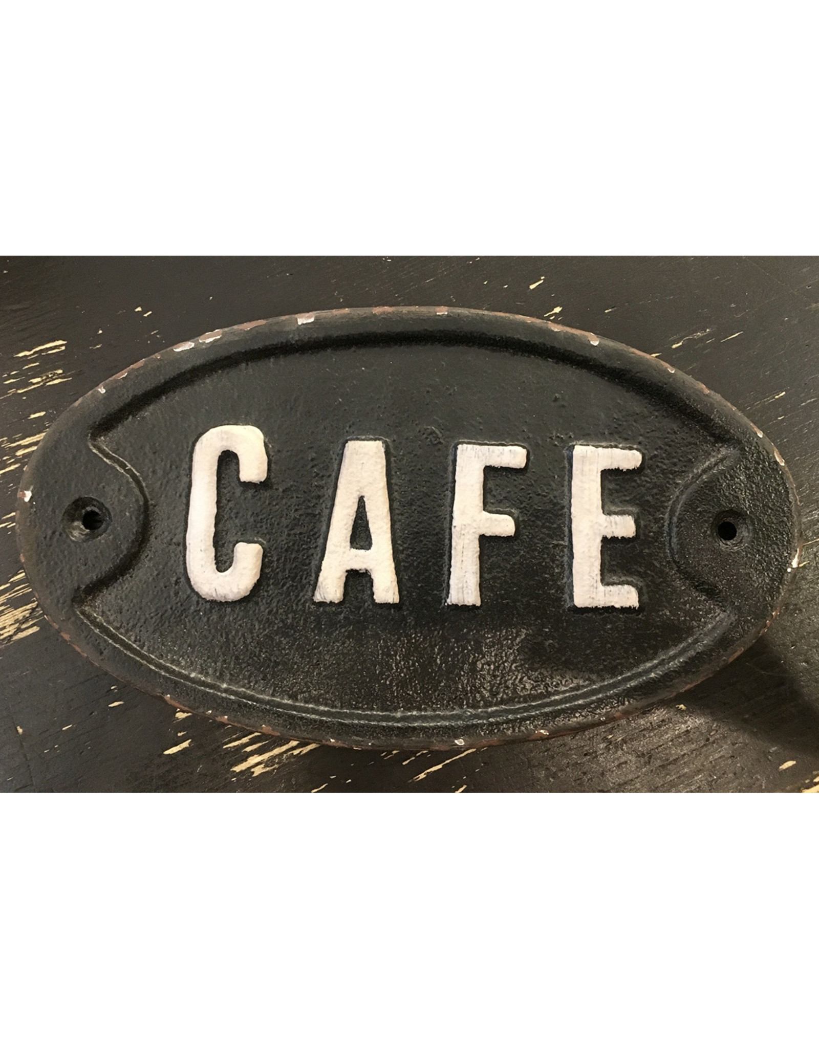 Cast Iron Cafe Plaque - 7 1/4" x 4 1/4"