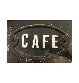 Cast Iron Cafe Plaque - 7 1/4" x 4 1/4"