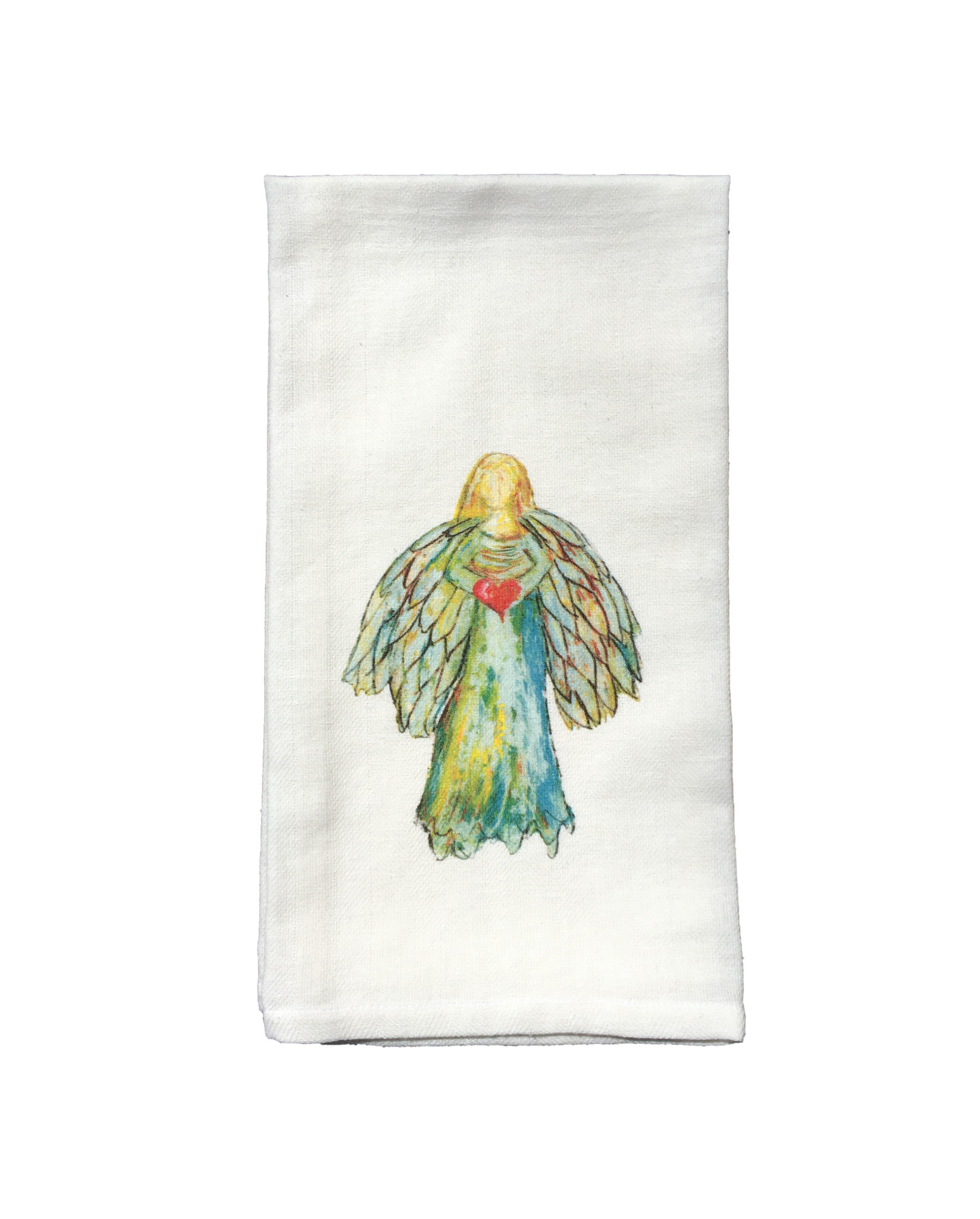 Beautiful French Graffiti Colorful Angel With Heart Towel European Splendor