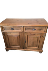 2 Door Buffet, 45 1/4" x 20" x 35 1/2" - Natural Wax Finish - Metal Pulls