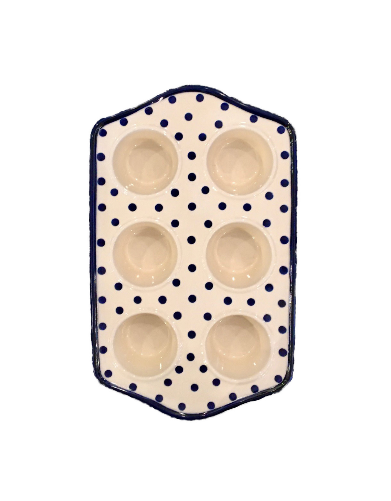 Muffin Pan - Blue/White Dots