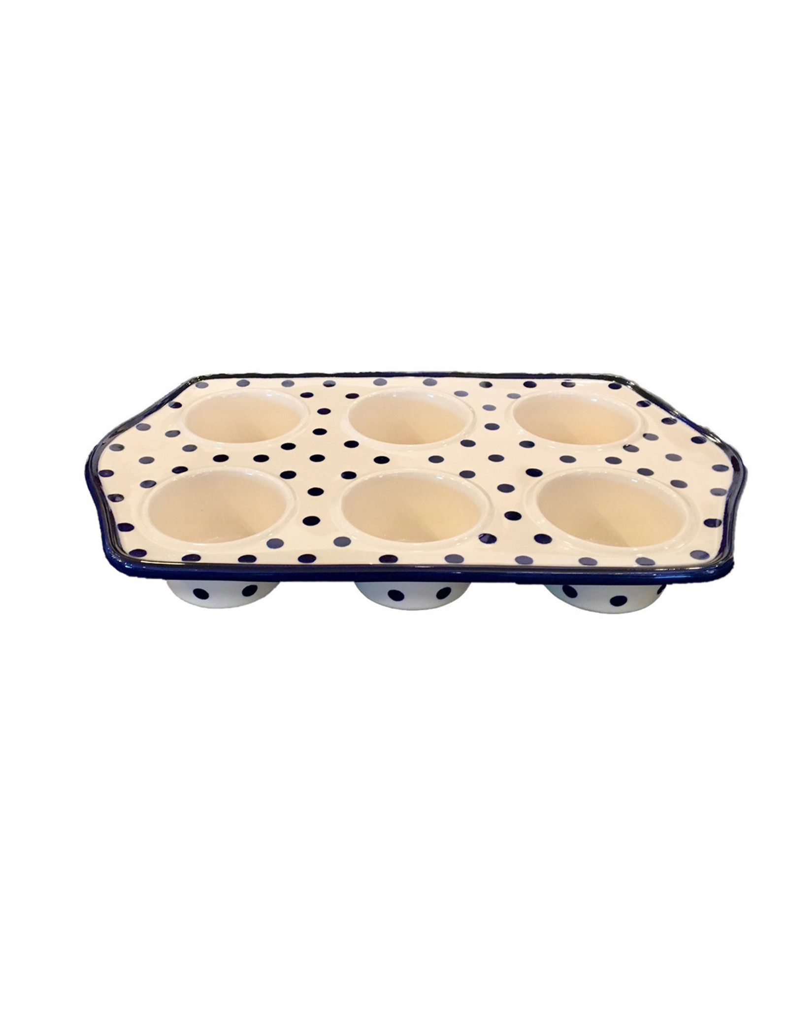 Muffin Pan - Blue/White Dots
