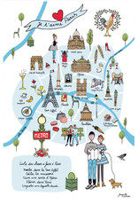 Paris Map Dish Towel