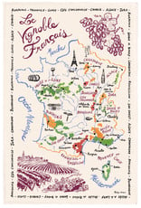 French Wine Map Dish Towel