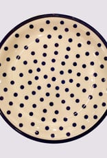 Dinner Plate - Dots w/Blue Rim