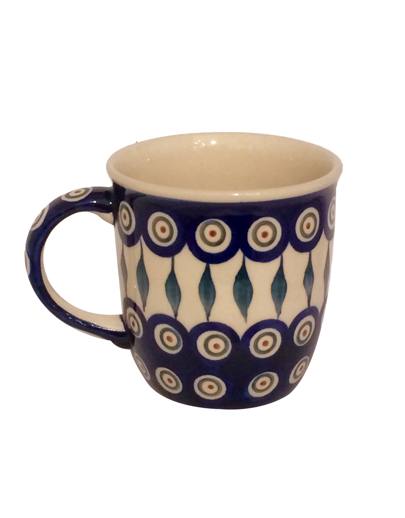 Polish Pottery Mug - Peacock Pattern