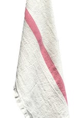 Charvet Editions Charvet Editions - Bistro Towel DouDou White/Rose - 18" X 30"