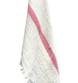 Charvet Editions Charvet Editions - Bistro Towel DouDou White/Rose - 18" X 30"