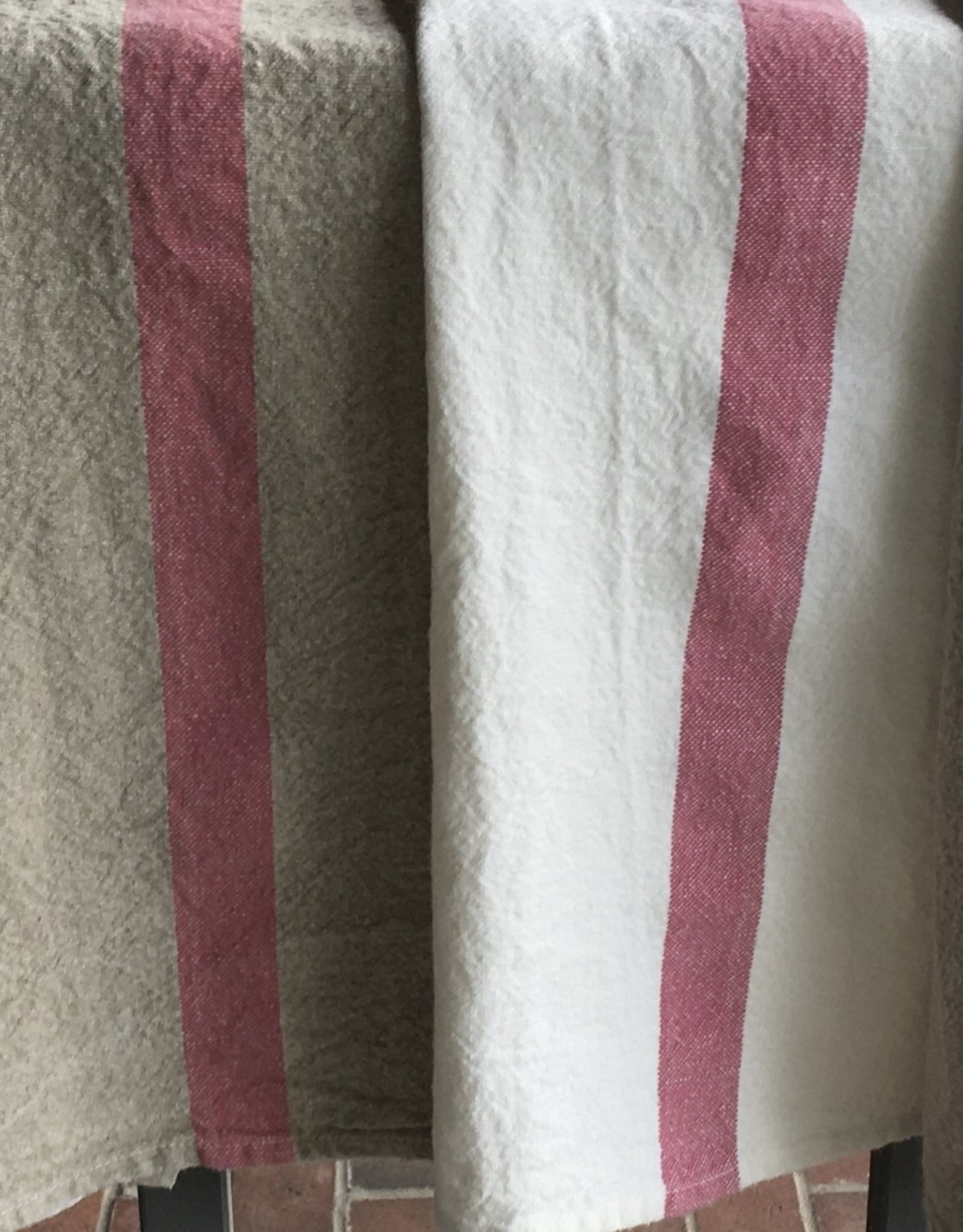 Charvet Editions Charvet Editions - Bistro Towel DouDou White/Rose - 18" X 30"