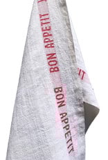 Charvet Editions Charvet Editions - White/Red Bon Appetit Tea towel - 18"x30"
