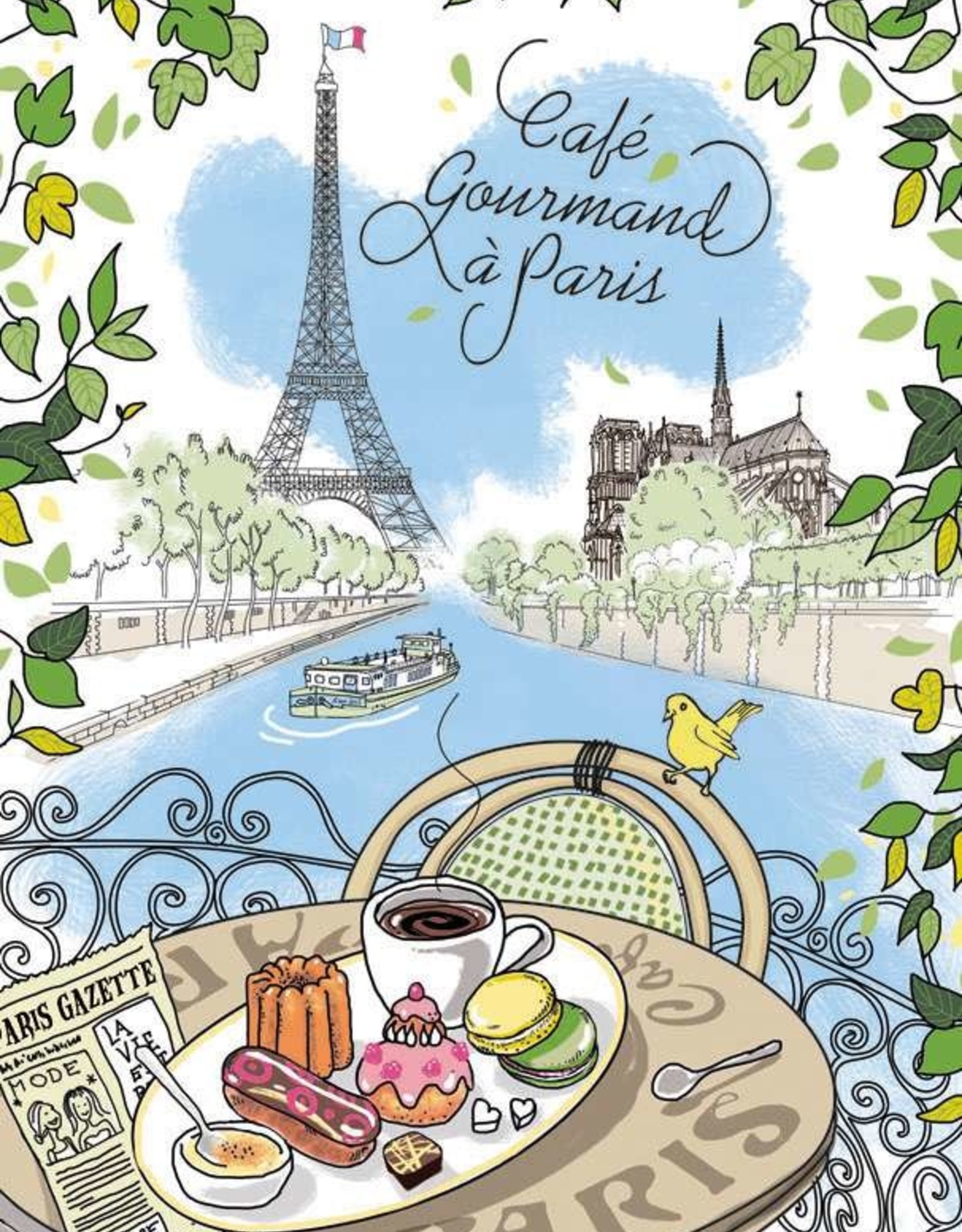 Cafe Gourmand a Paris Dish Towel