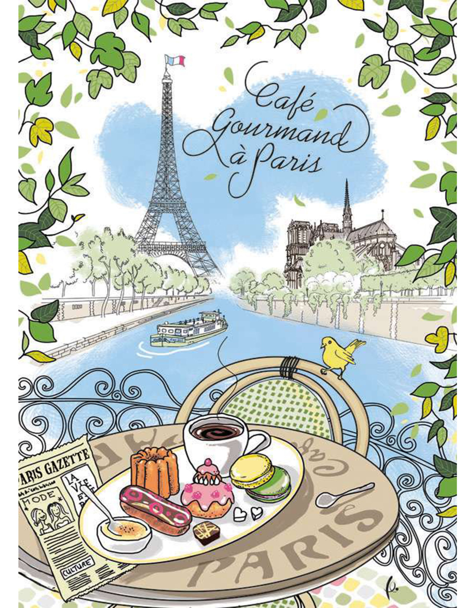 Cafe Gourmand a Paris Dish Towel