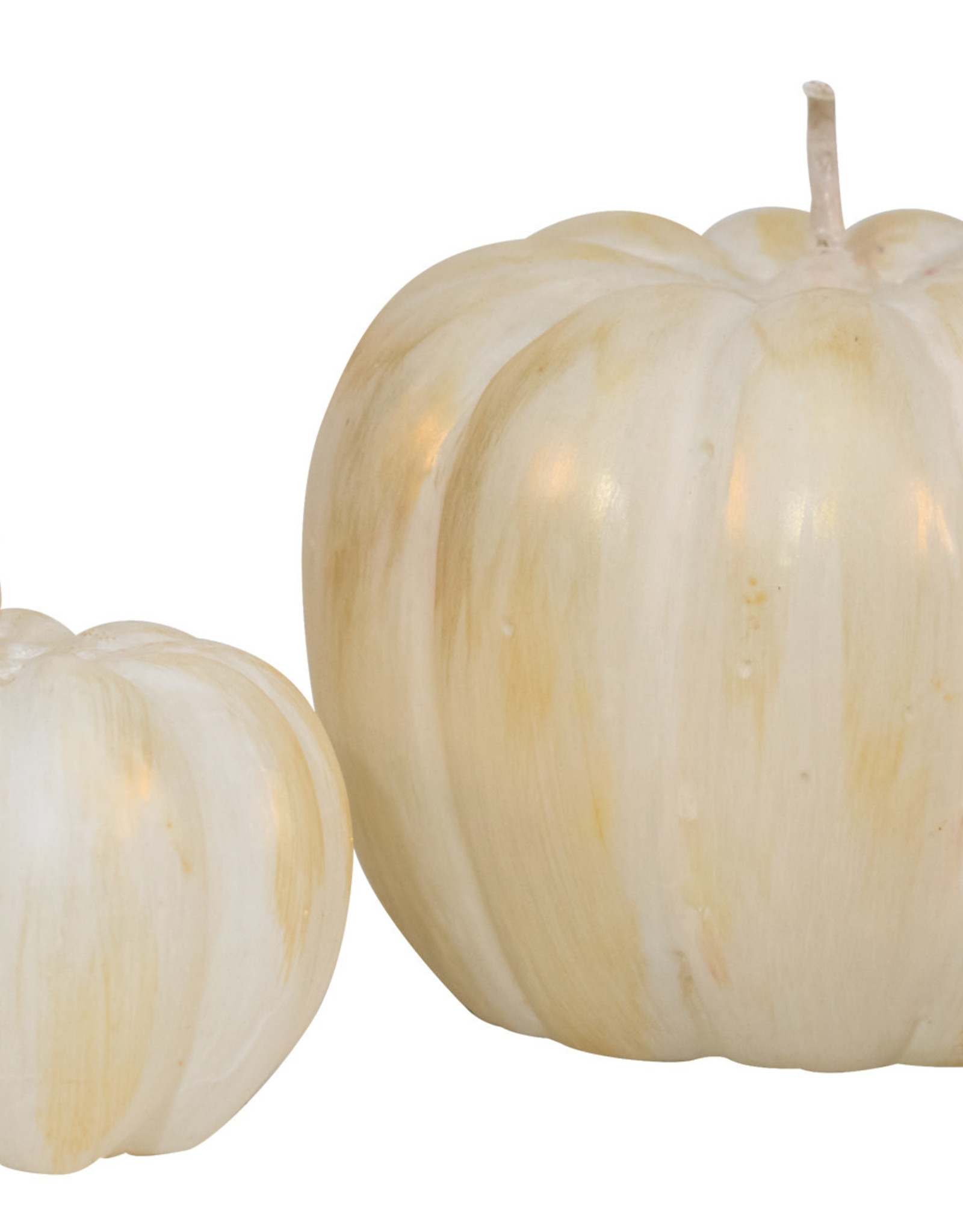 Festive (single / small) Pumpkin Candle - White w/ Gold Highlights ...